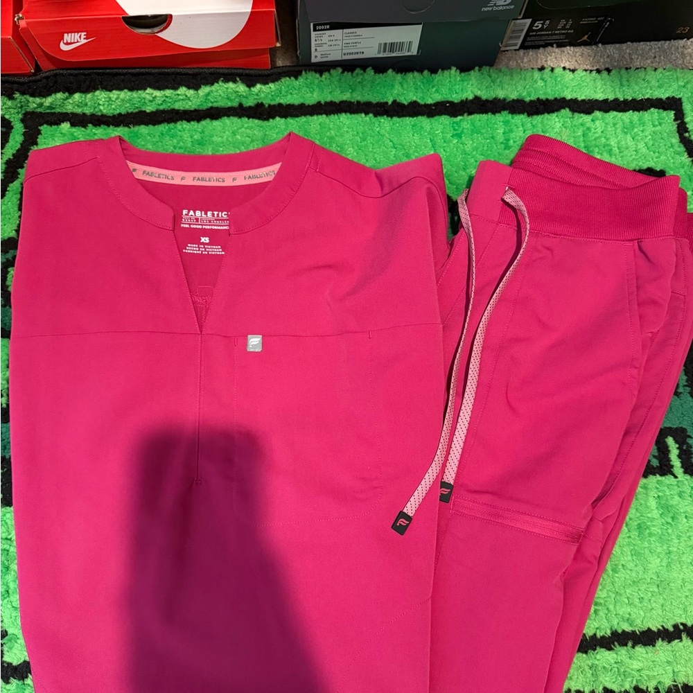Fabletics Women's Hot Pink Track Jogger Set